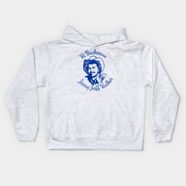 jerry jeff walker Kids Hoodie by Rundown